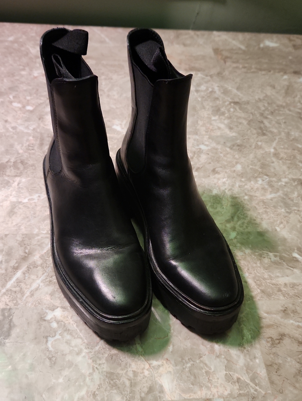 Loeffler Randall Black Leather Chelsea Ankle Boots